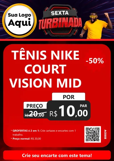 Modelo de Cartaz para Cartaz A4 Vertical com o tema Sexta Turbinada para Calçados