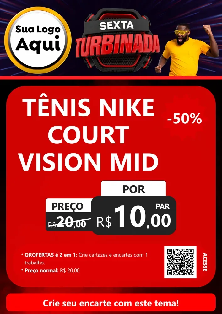 Modelo de Cartaz para Cartaz A4 Vertical com o tema Sexta Turbinada para Calçados
