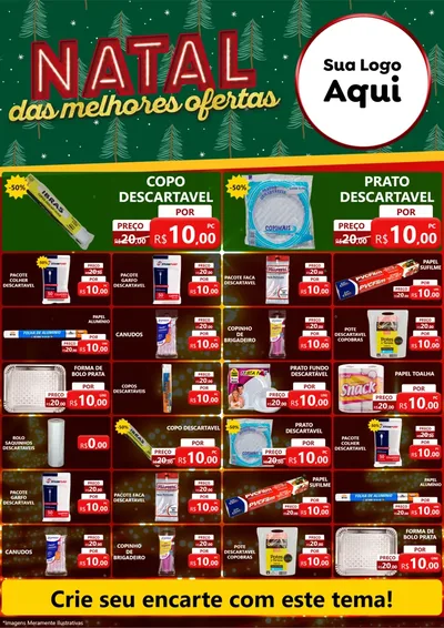 Modelo de Encarte para Encarte A4 Vertical com o tema Natal das Melhores Ofertas para Embalagens