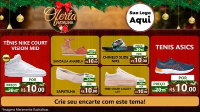 Modelo de TV para TV Horizontal com o tema Ofertas Natalina para Calçados