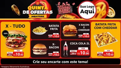 Modelo de TV para TV Horizontal com o tema Quinta de Ofertas Imbatíveis para Hamburgueria
