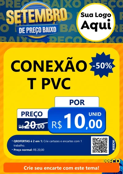 Modelo de Cartaz para Cartaz A4 Vertical com o tema Setembro De Preço Baixo para Tubos e conexões