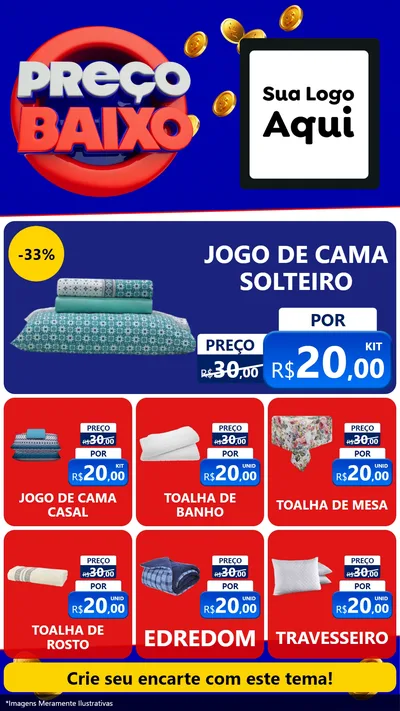 Modelo de Rede Social para Stories com o tema Preço Baixo para Cama, Mesa e Banho