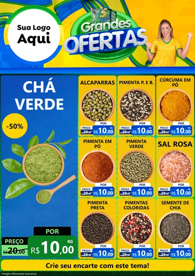 Modelo de Encarte para Encarte A4 Vertical com o tema Grandes Ofertas para Produtos Naturais