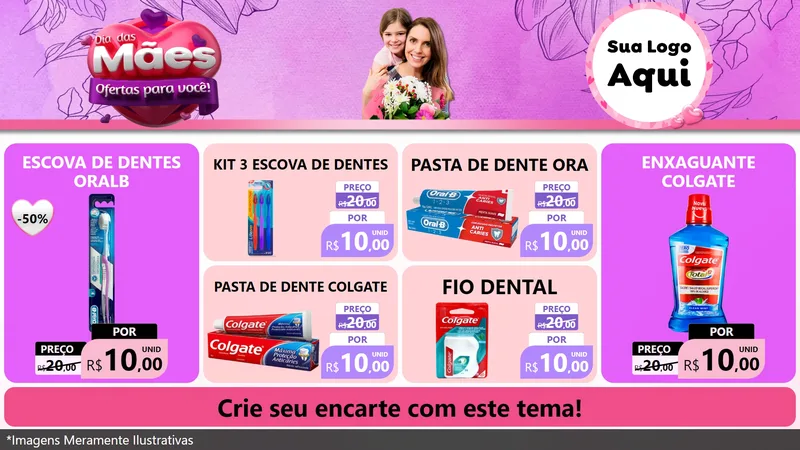 Modelo de TV para TV Horizontal com o tema Dia das Mães Ofertas para Você! para Higiene Pessoal