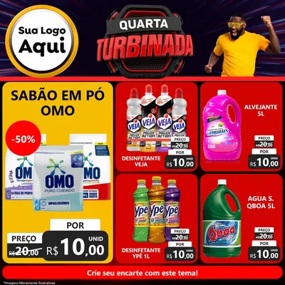 Modelo de Rede Social para Feed Facebook com o tema Quarta Turbinada para Produtos de Limpeza