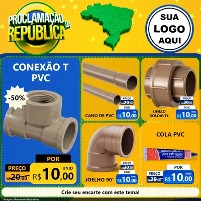 Modelo de Rede Social para Feed Facebook com o tema Proclamação da República para Tubos e conexões