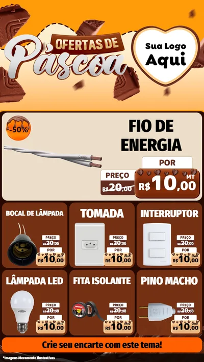 Modelo de Rede Social para Stories com o tema Ofertas de Páscoa para Materiais Elétricos