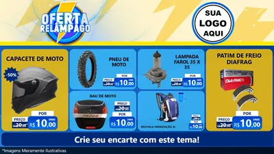 Modelo de TV para TV Horizontal com o tema Oferta Relâmpago para Moto peças