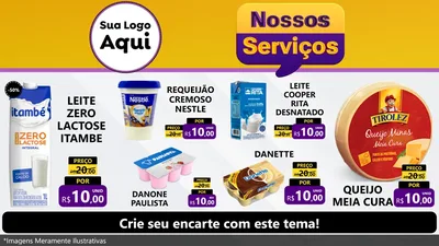 Modelo de TV para TV Horizontal com o tema Nossos Serviços para Frios e Laticínios
