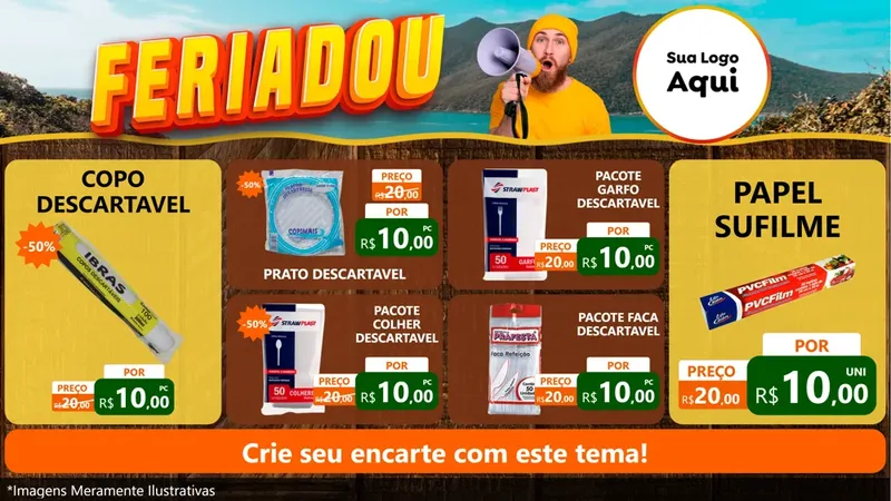 Modelo de TV para TV Horizontal com o tema Feriadou para Embalagens