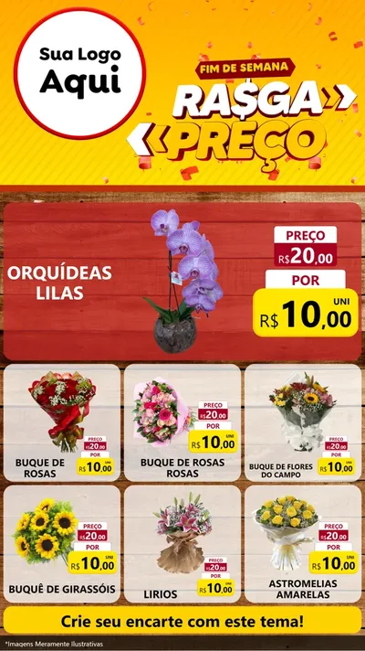 Modelo de Rede Social para Stories com o tema Fim de Semana Rasga Preços para Floricultura e jardim