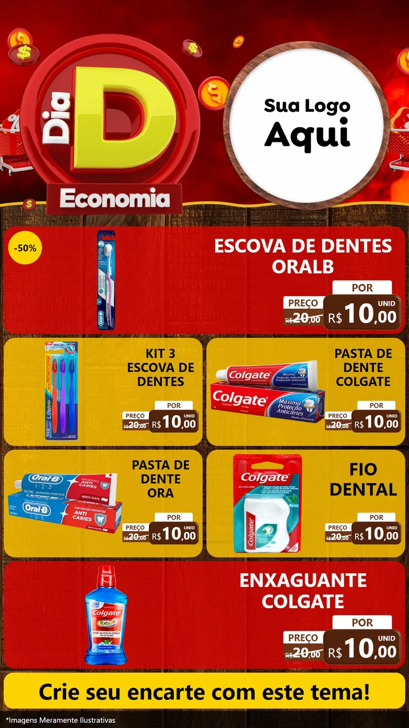 Modelo de TV para TV Vertical com o tema Dia D Economia para Higiene Pessoal