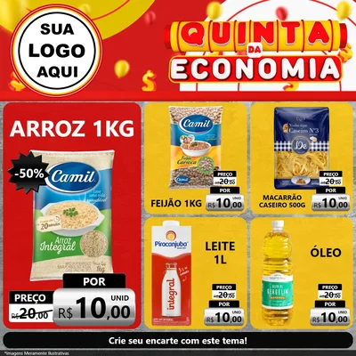 Modelo de Rede Social para Feed Facebook com o tema Quinta da Economia para Supermercado