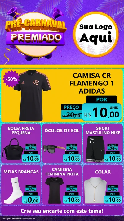 Modelo de Rede Social para Stories com o tema Pré-Carnaval Premiado para Roupas e acessórios
