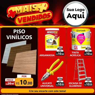 Modelo de Rede Social para Feed Facebook com o tema Mais Vendidos para Material para Construção