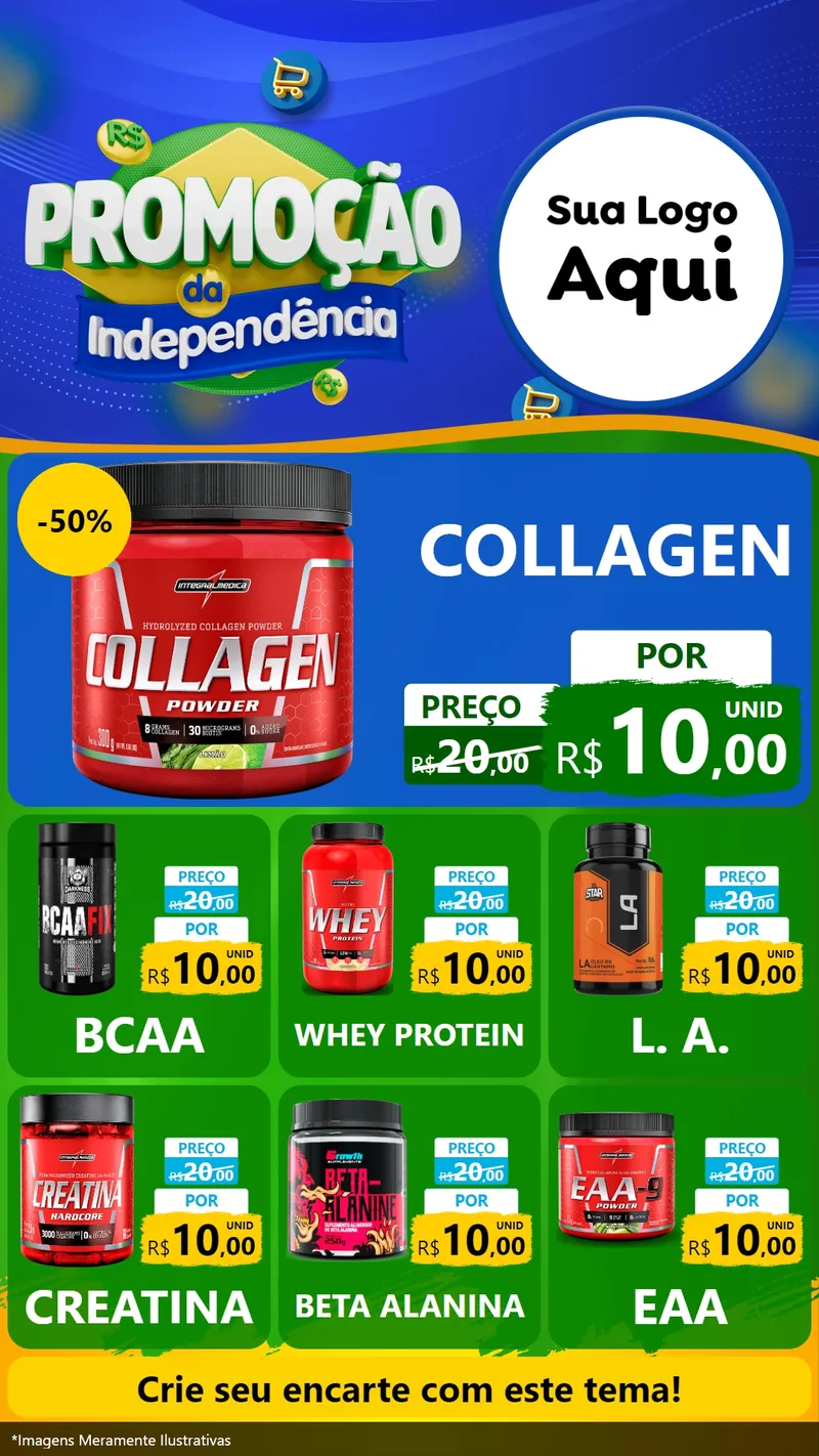 Modelo de Rede Social para Stories com o tema Promoção da Independência para Suplementos alimentares