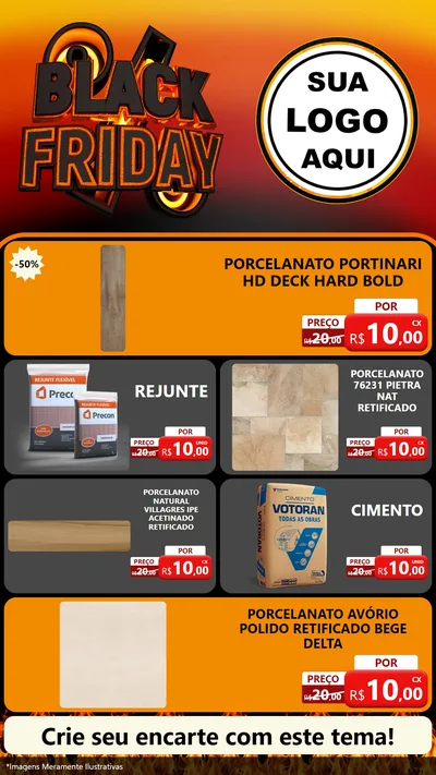 Modelo de TV para TV Vertical com o tema Black Friday para Pisos e revestimentos