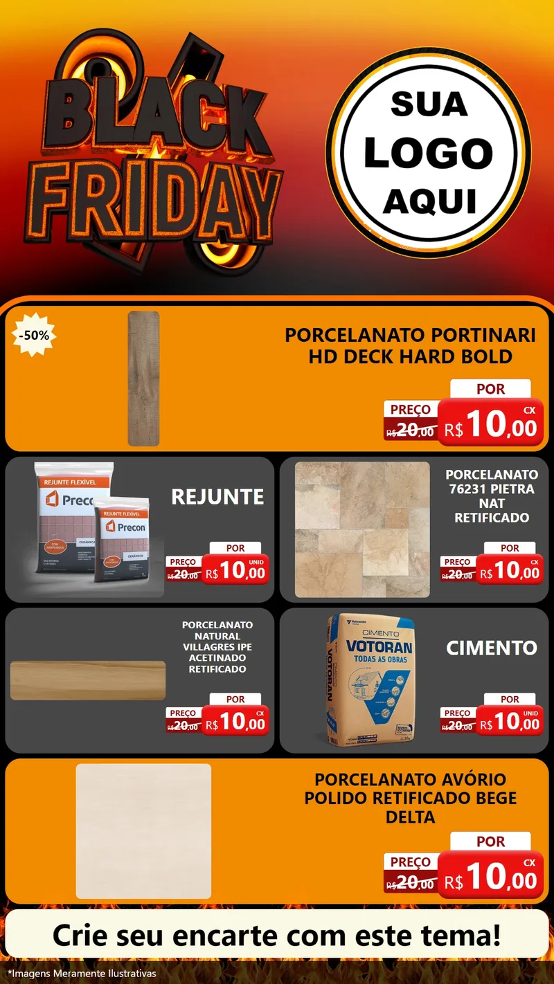 Modelo de TV para TV Vertical com o tema Black Friday para Pisos e revestimentos