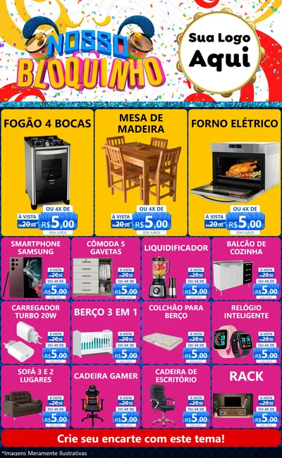 Modelo de Encarte para Encarte Grande com o tema Nosso Bloquinho para Móveis e Eletro