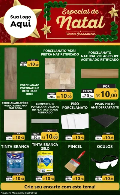 Modelo de Encarte para Encarte Grande com o tema Especial de Natal para Pisos e revestimentos