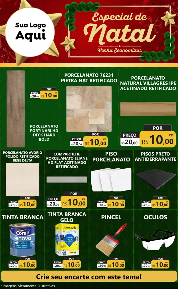 Modelo de Encarte para Encarte Grande com o tema Especial de Natal para Pisos e revestimentos