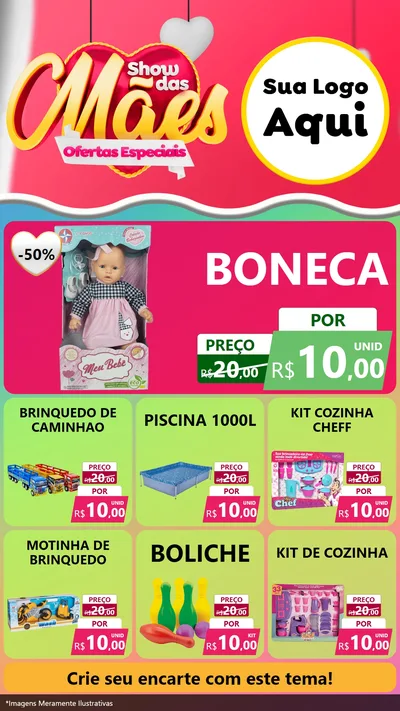 Modelo de Rede Social para Stories com o tema Show das Mães - Ofertas Especiais para Brinquedos