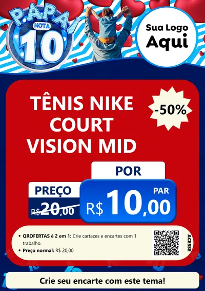 Modelo de Cartaz para Cartaz A4 Vertical com o tema Papai Nota 10 para Calçados
