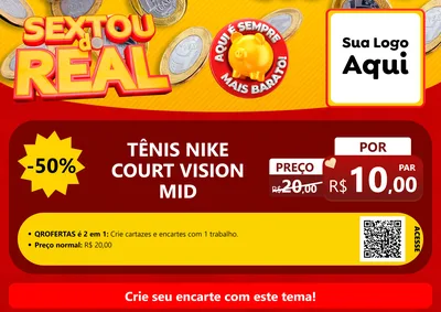 Modelo de Cartaz para Cartaz A4 Horizontal com o tema Sextou do Real para Calçados