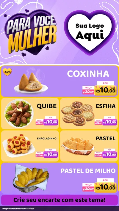 Modelo de TV para TV Vertical com o tema Para Você, Mulher para Salgadaria
