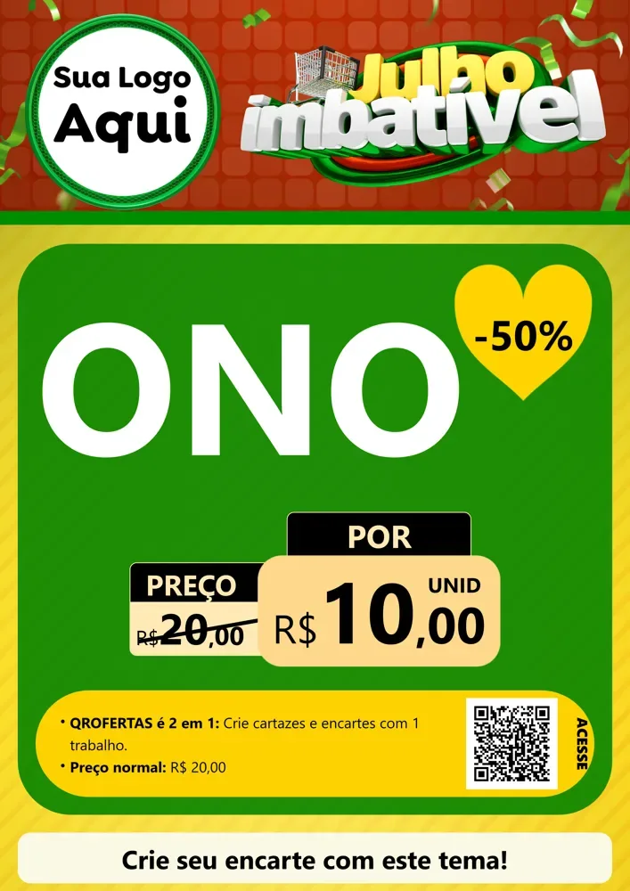 Modelo de Cartaz para Cartaz A4 Vertical com o tema Julho Imbatível para Óticas