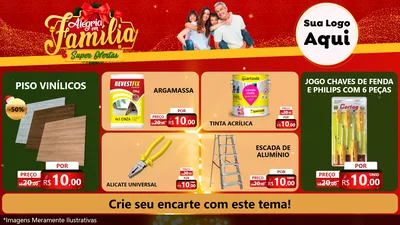 Modelo de TV para TV Horizontal com o tema Alegria em Família Super Ofertas - Natal para Material para Construção