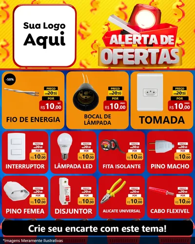 Modelo de Rede Social para Feed Instagram com o tema Alerta de Ofertas para Materiais Elétricos