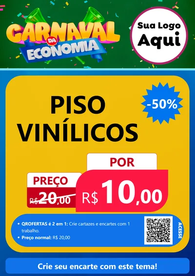 Modelo de Cartaz para Cartaz A4 Vertical com o tema Carnaval da Economia para Material para Construção