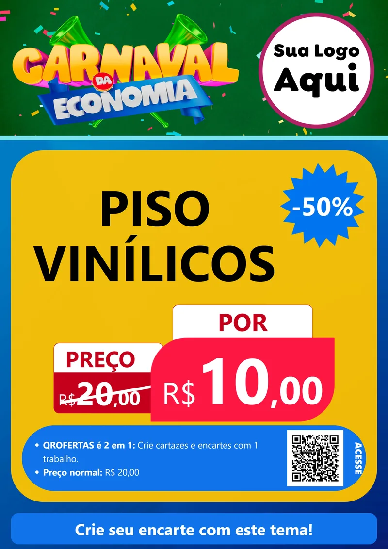 Modelo de Cartaz para Cartaz A4 Vertical com o tema Carnaval da Economia para Material para Construção