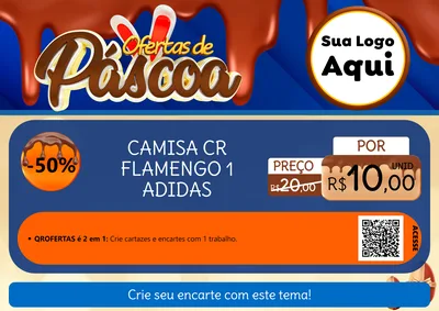 Modelo de Cartaz para Cartaz A4 Horizontal com o tema Ofertas de Páscoa para Roupas e acessórios