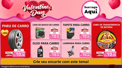 Modelo de TV para TV Horizontal com o tema Valentine's Day para Auto peças