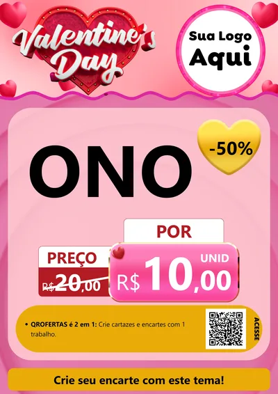 Modelo de Cartaz para Cartaz A4 Vertical com o tema Valentine's Day para Óticas