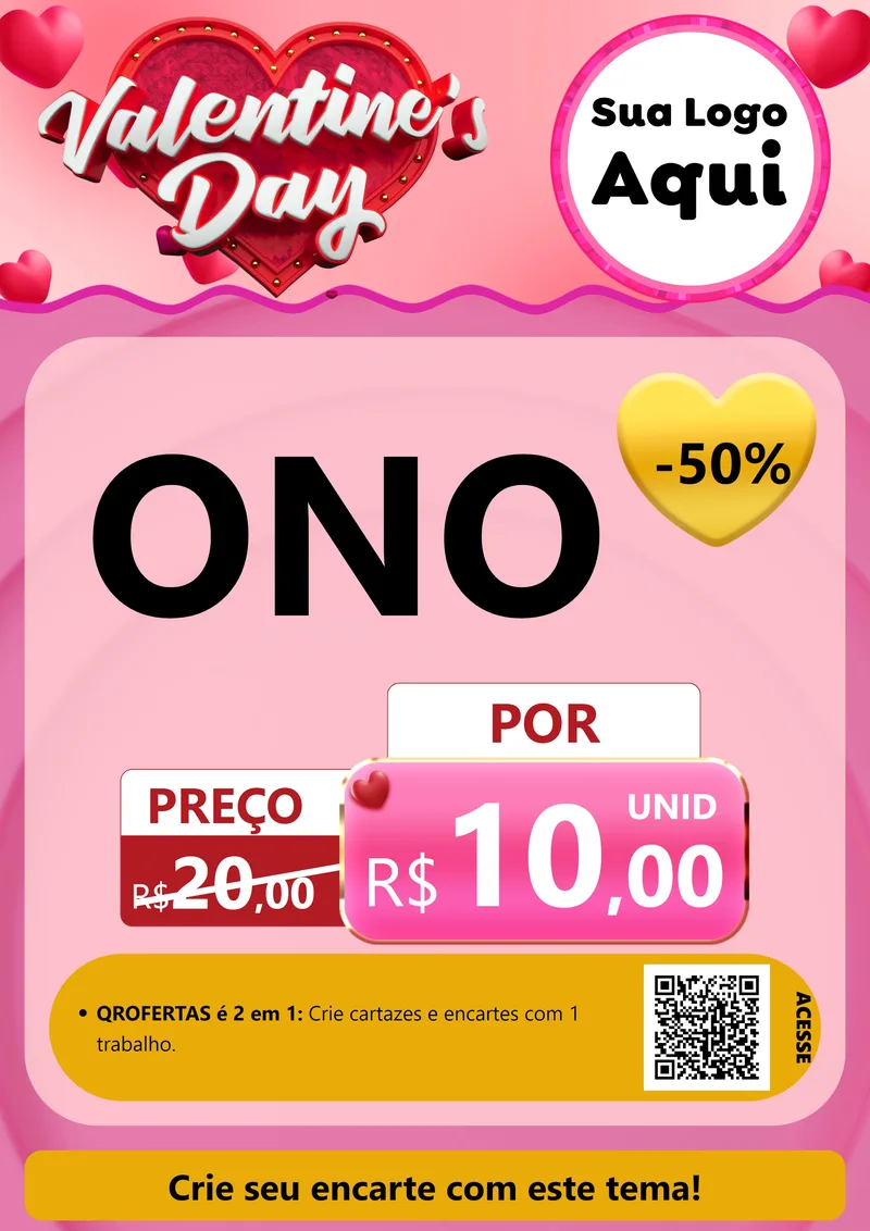 Modelo de Cartaz para Cartaz A4 Vertical com o tema Valentine's Day para Óticas