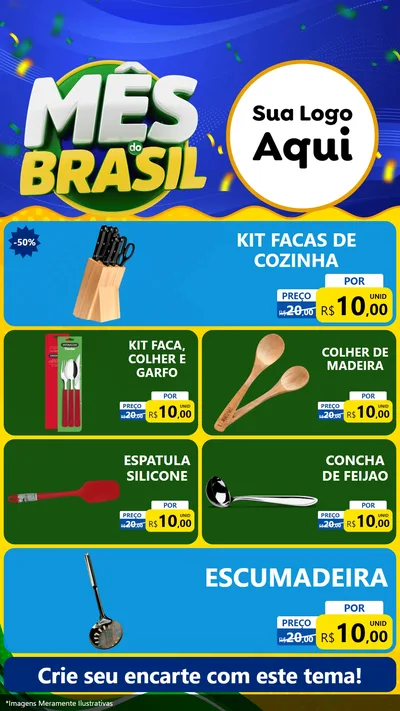Modelo de TV para TV Vertical com o tema Mês do Brasil para Utilidades Domésticas