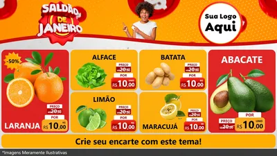 Modelo de TV para TV Horizontal com o tema Saldão de Janeiro para Hortifrúti