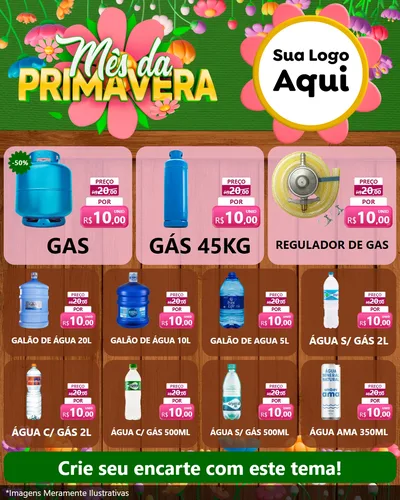 Modelo de Rede Social para Feed Instagram com o tema Mês da Primavera para Água e gás