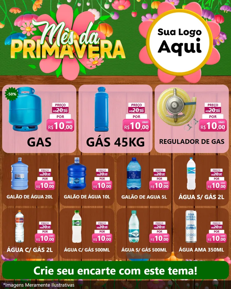 Modelo de Rede Social para Feed Instagram com o tema Mês da Primavera para Água e gás