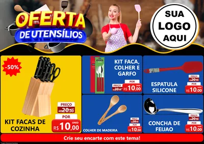 Modelo de Encarte para Encarte A4 Horizontal com o tema Oferta de Utensílios para Utilidades Domésticas