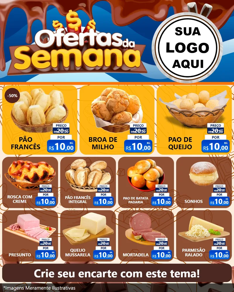Modelo de Rede Social para Feed Instagram com o tema Ofertas da Semana - Páscoa para Padaria