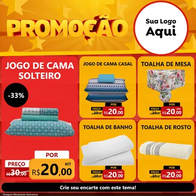 Modelo de Rede Social para Feed Facebook com o tema Promoção para Cama, Mesa e Banho