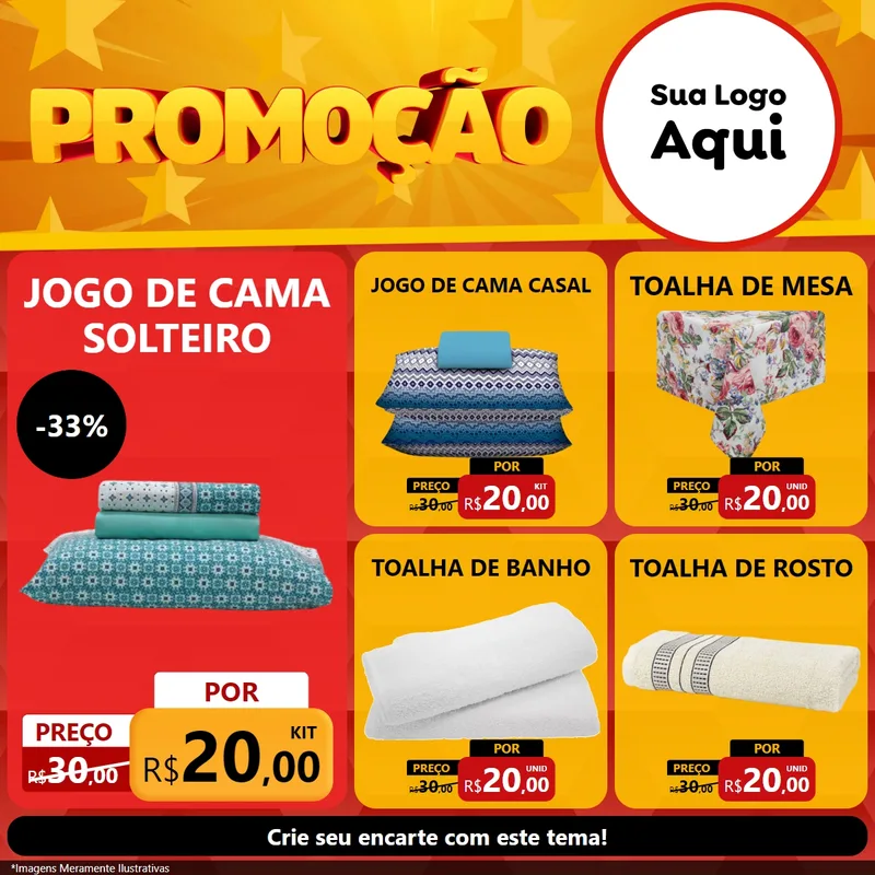 Modelo de Rede Social para Feed Facebook com o tema Promoção para Cama, Mesa e Banho