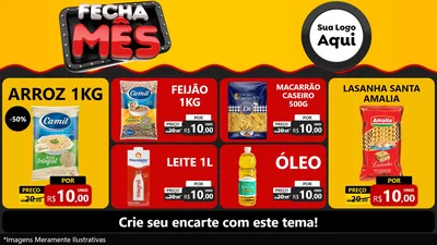 Modelo de TV para TV Horizontal com o tema Fecha Mês para Supermercado