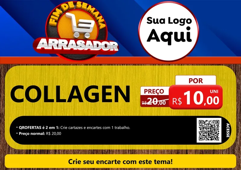 Modelo de Cartaz para Cartaz A4 Horizontal com o tema Fim De Semana Arrasador para Suplementos alimentares