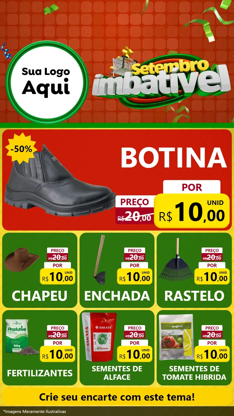 Modelo de Rede Social para Stories com o tema Setembro Imbatível para Agropecuária